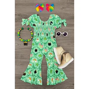 "Lucky" Green Bell Bottom Jumpsuit
