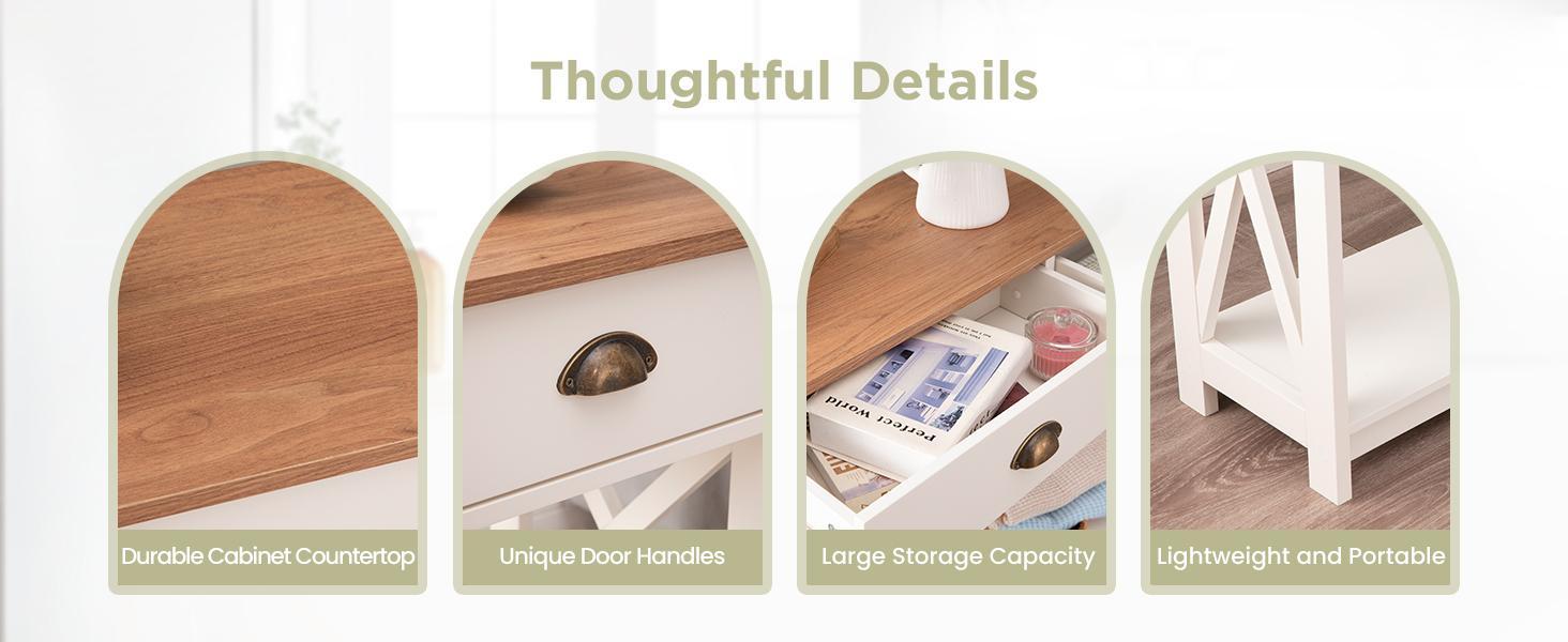 Phivilla Home White Entryway Table/End Table/Coffee Table, Farmhouse Console Table Narrow Sofa Table Hallway, Ivory Skinny Entry Table,Spring Glow Up