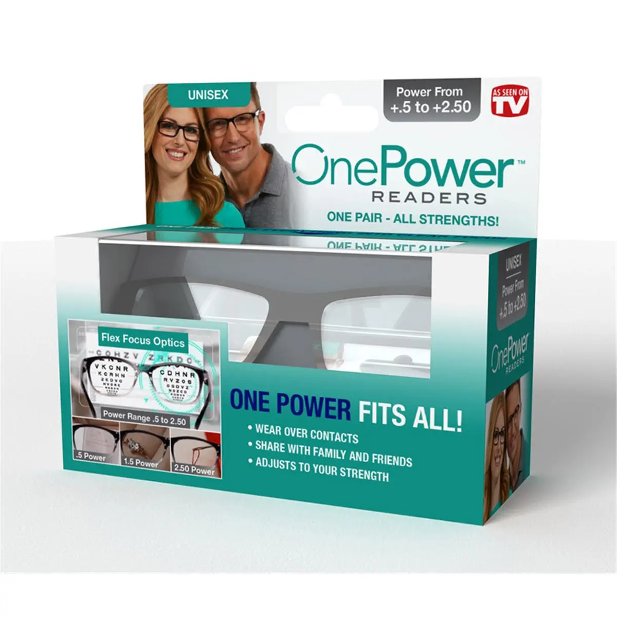 212 MAIN Unisex Full Rim Black Polycarbonate Reading Eyeglasses - +0.5 to +2.5 Power Range, 1 Power Option, Daily Use for DIY Specialty Supplies