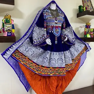 royal blue handmade Afghani outfit