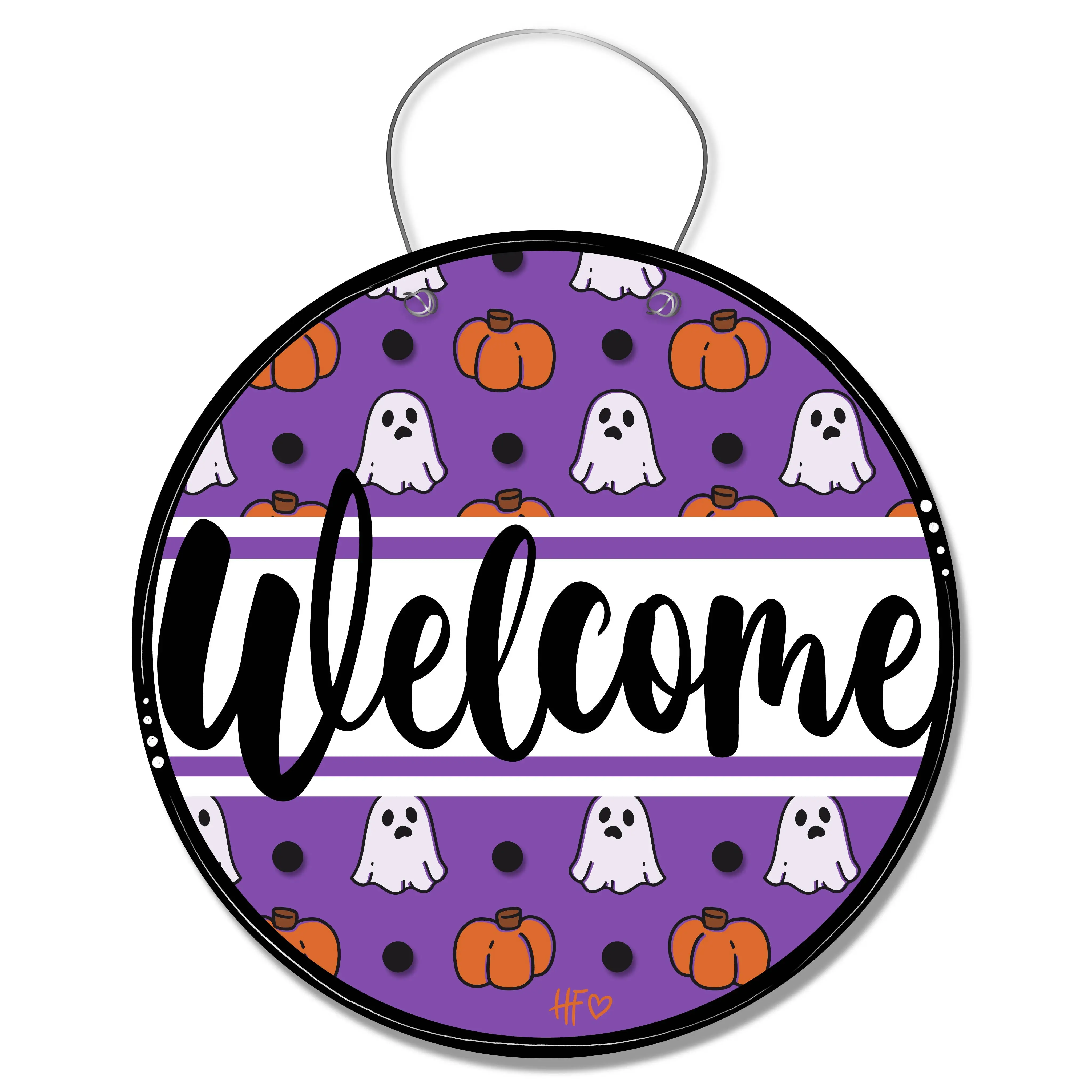 Handmade Polka Dot Spooky Acrylic Halloween Welcome Board Door Hanger - UV-Resistant, Easy-Install Festive Home Decor Backdrop for Outdoors