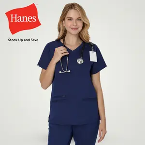 Hanes Premium Scrubs Women's 3-Pocket Scrub Top