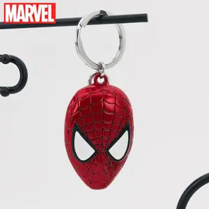 1 PC Marvel Officially Licensed  Spider-Man Mask Metal Keychain Bag Decoration Fashion Accessory Furniture Ornament Memorial Day Gift for Friends and Lover