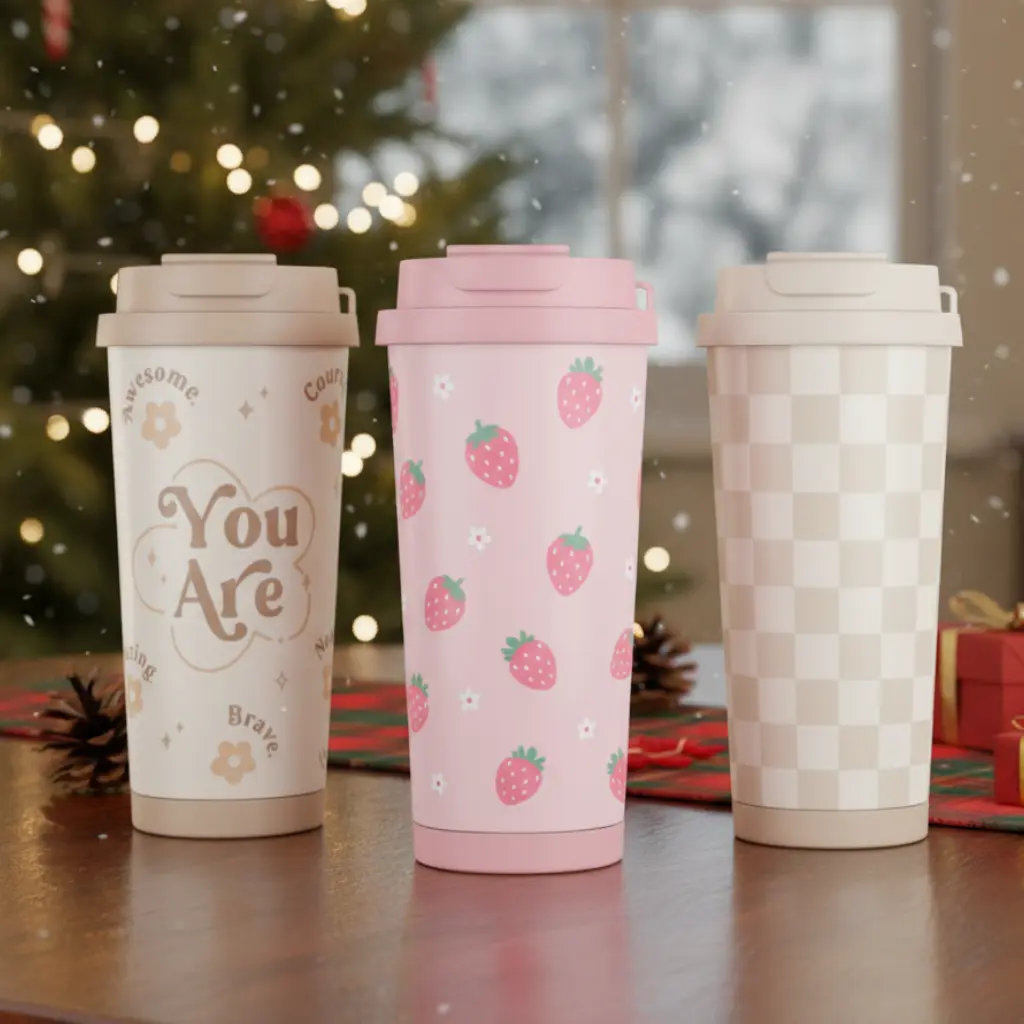 Sandjest 18oz Insulated Stainless Steel Coffee Tumbler, Reusable Iced Coffee  Cup, 2-in-1 Lid Portable Travel Mug for Office Outdoor Christmas Gift -  TikTok Shop