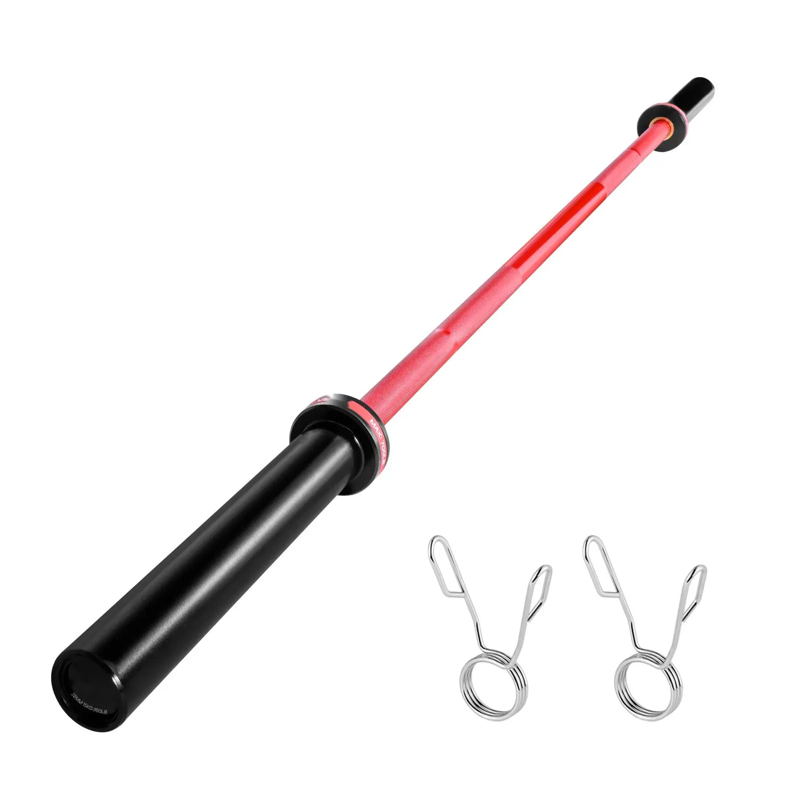 6-Foot Barbell Bar For 2-Inch Weight Plates, Knurled Grip Bar For Strength Training And Weightlifting, Squat, Deadlift, Bench Press, Curl, Overhead Press, Home Gym Equipment, 700 Lbs (317 Kg) Capacity