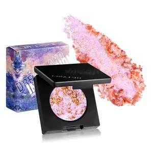 Delanci White Pink Gold Dreamland Duo Chrome Eyeshadow Palette Highly Pigmented Polarized Makeup Finish for Creative Playable Looks - Powder eyeshadow palette Glitter Beauty Cosmetic Glam Pack Glitter