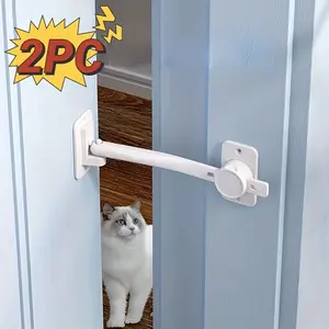 2pcs Pet Safety Door Latch - Adjustable Anti-Theft Finger Clip Guard for Dogs & Cats, Easy Entry Access, Door Stopper, Door Lever Handle, Lock