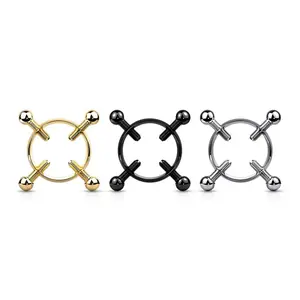 Surgical Steel Non-Piercing Adjustable Nipple Ring Clamp & 4 Screws