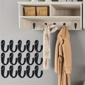 15pcs Metal Coat Hooks, Wall Mounted Single Prong Robe Hook, Wall Mounted Towel & Utility Hooks, with 30 Screws, Industrial Display Hangers for Home Decor