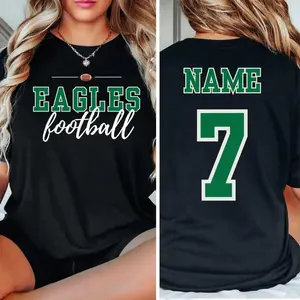 Two-Sided Custom Football Shirt Custom Name Custom Number Custom Team Football Mom Shirt Two Sided Football Mom Tee Football Dad Gift
