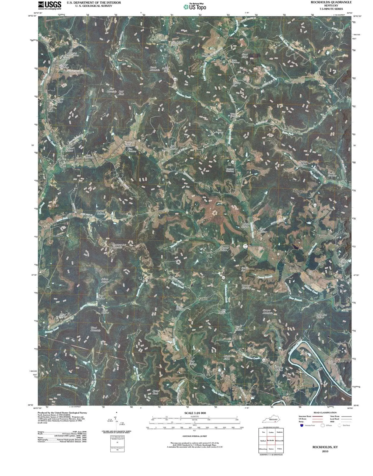 Rockholds Kentucky USGS Topographic Quadrangle Map, 2013, 1:24000