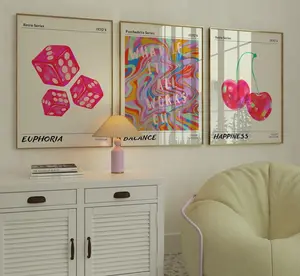 Gallery   Set of 3 Print- Girly   Preppy Room Decor - Retro Abstract - Aura Gradient Poster - Retro   Gifts for Her  Decor, Kitchen Decor Photo Decoration wall art