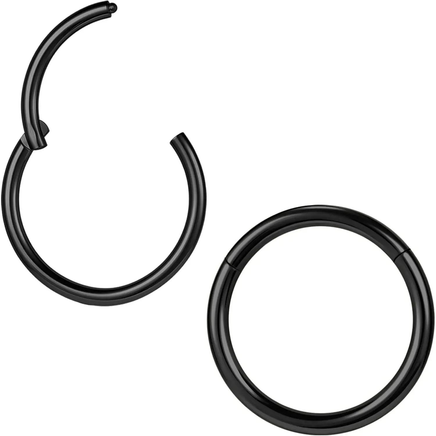 2Pcs F136 Titanium 6/7/8/9/10/12/14mm Cartilage Tragus Helix Earring Hoop 20G 18G 16G Lip Rings Hinged Nose Rings Septum Conch Piercings Jewelery