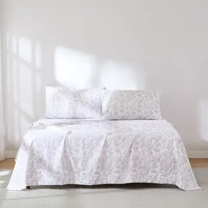 Lush Decor Peony Toile Sheet Set - 4 or 6-Pcs Floral Bedding with Microfiber Comfort, OEKO-TEX Certified, Machine Washable