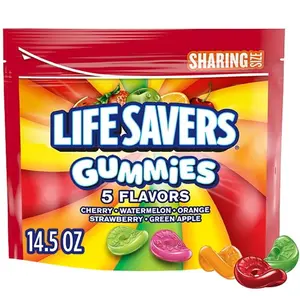 Life Savers Gummies 5 Flavors Summer Candy Sharing Size 14.5 oz Bag - Cherry Watermelon Green Apple Strawberry Orange Flavors Snack