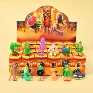 24-Piece Tung-Tung-Sahur Cartoon Figurine Surprise Blind Box Set, Includes Random Keychains, Charms, and Versatile Bag Hooks, Perfect for Gamer Room Decor and Car Accessories