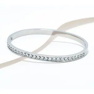 Steel by Diamonique Pave Bangle