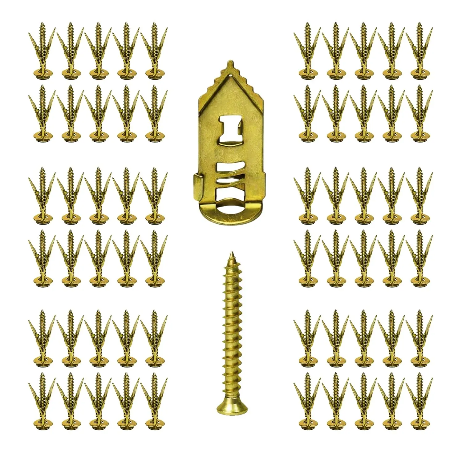 120PCS Self-Drilling Drywall Anchors with Screws Kit, Zinc-Plated Steel Corrosion-Resistant Grip Anchors, No Pre-Drill Required, Versatile Use for Home Decor Shelves, Picture Frames (for DIY Enthusiasts, Easy Installation)