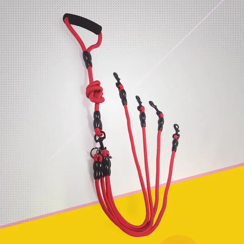 Durable 3-in-1 Multi-Head Dog Leash - 3ft Main & 2ft Assisting - Nylon & Polyester - Safe Control for Dual or Multiple Dogs - Easy to Clean