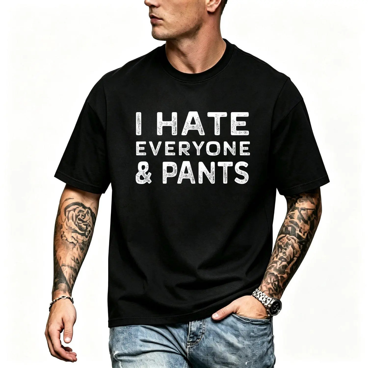 Funny Lettering T Shirt Humorous Short Sleeve Round Neck Casual Streetwear Tee Machine Washable Suitable for Parties Dates Office All Season Adults