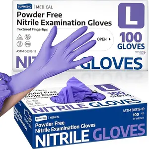 Medical Soft Max Nitrile Disposable Gloves, 100 Ct Latex-Free Powder-Free Food Safe Cooking Cleaning Lab Exam Glove