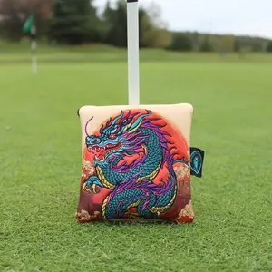 Dragon Golf Mallet Putter Headcover - Protective Design with Dragon Illustration, Ideal for Mallet Putter Headcovers, Leather Material equipment