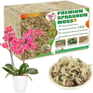 3.3LBS  Sphagnum Moss for - 60QT  Succulent Carnivorous  Moss Dried, Long Fiber Orchid Moss for Orchid Repotting Succulent Sarracenia Potted  Gardening & Reptiles
