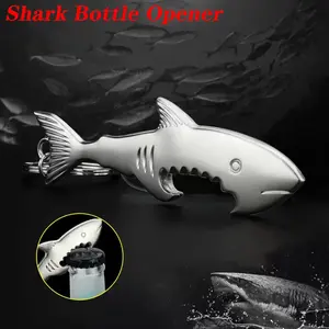 1pc Alloy Shark Side Bottle Opener Keychain, Cool Bar Tool for Cocktail Parties, Essential Accessory for Every Host