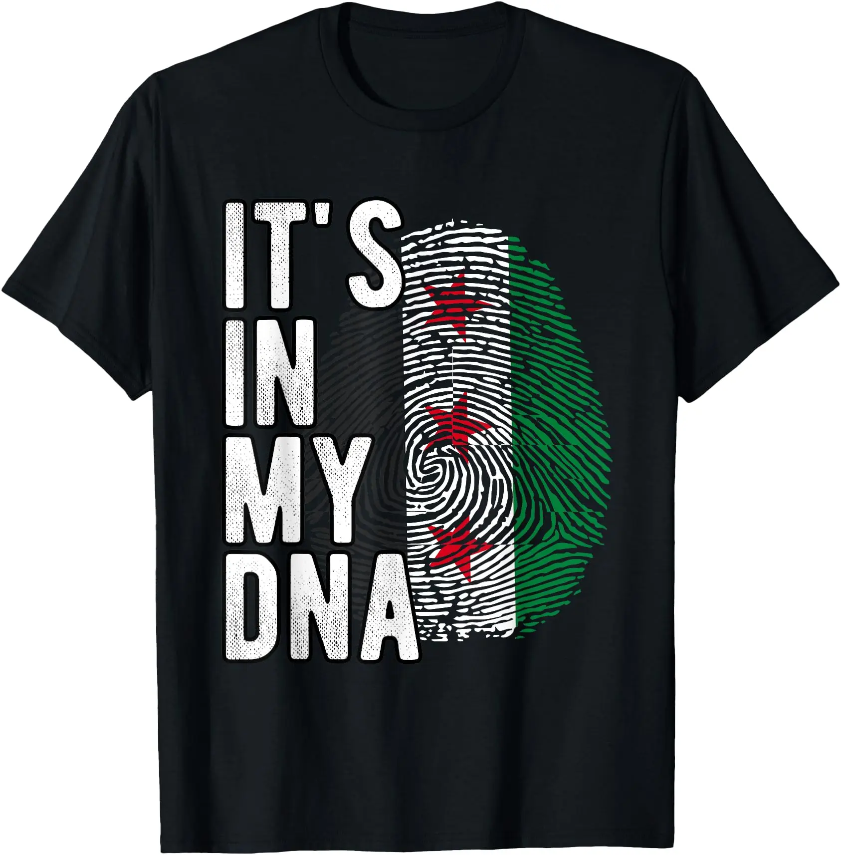 Funny it's in my DNA Syria flag Fingerprint Unisex T-Shirt Cotton Menswear Man Classic