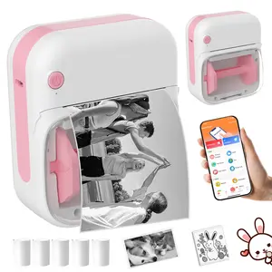 Mini Sticker Printer, Wireless Inkless Mini Label Printer, Portable Sticker Making Machine, Perfect for Students Christmas Birthday Gift, Compatible with iOS & Android Systems, Includes Paper Roll