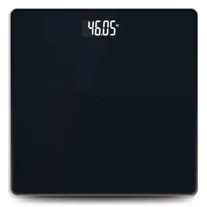 Digital Bathroom Scale for Body Weight Loss Watchers Electri Scales, 50g/0.1lb Discrepancy,  2*AAA Batteries Included, 330lb/150kg, Black Healthcare