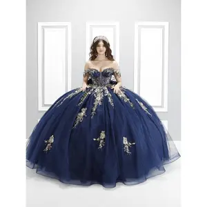 60004X Quinceañera Dress | Off-the-Shoulder Beaded Fiesta Gown