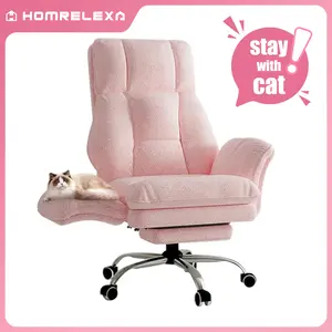 [Spring Deals] HOMRELEXA Ergonomic High Back Desk Chair with Footrest Big and Tall Office Chair Flip Armrests for Pets & Cross Legged Sitting Executive Computer Gaming Chair Premium Tech Fabric Wide Seat Reclining Sit for Hours Without Fatigue