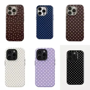 Colorful background with star and polka dot pattern phone case, New Fashion featuring durable and shockproof protection design, suitable for iPhone 16/15/14/13/12/11/17 ProMax Plus for Samsung phones,  It's the perfect gift for her and your loved ones.