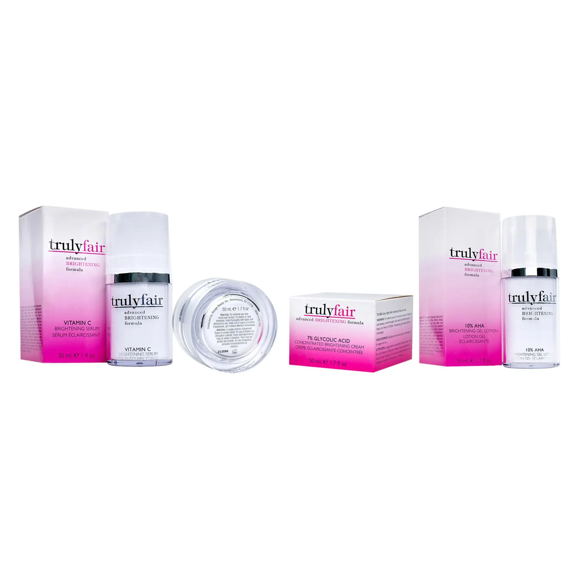 Truly Fair Kit by Truly Fair for Unisex - 2 Pc Kit 1.7oz 7 Percent Glycolic Acid Concentrated  Cream, 1oz Vitamin C  Serum
