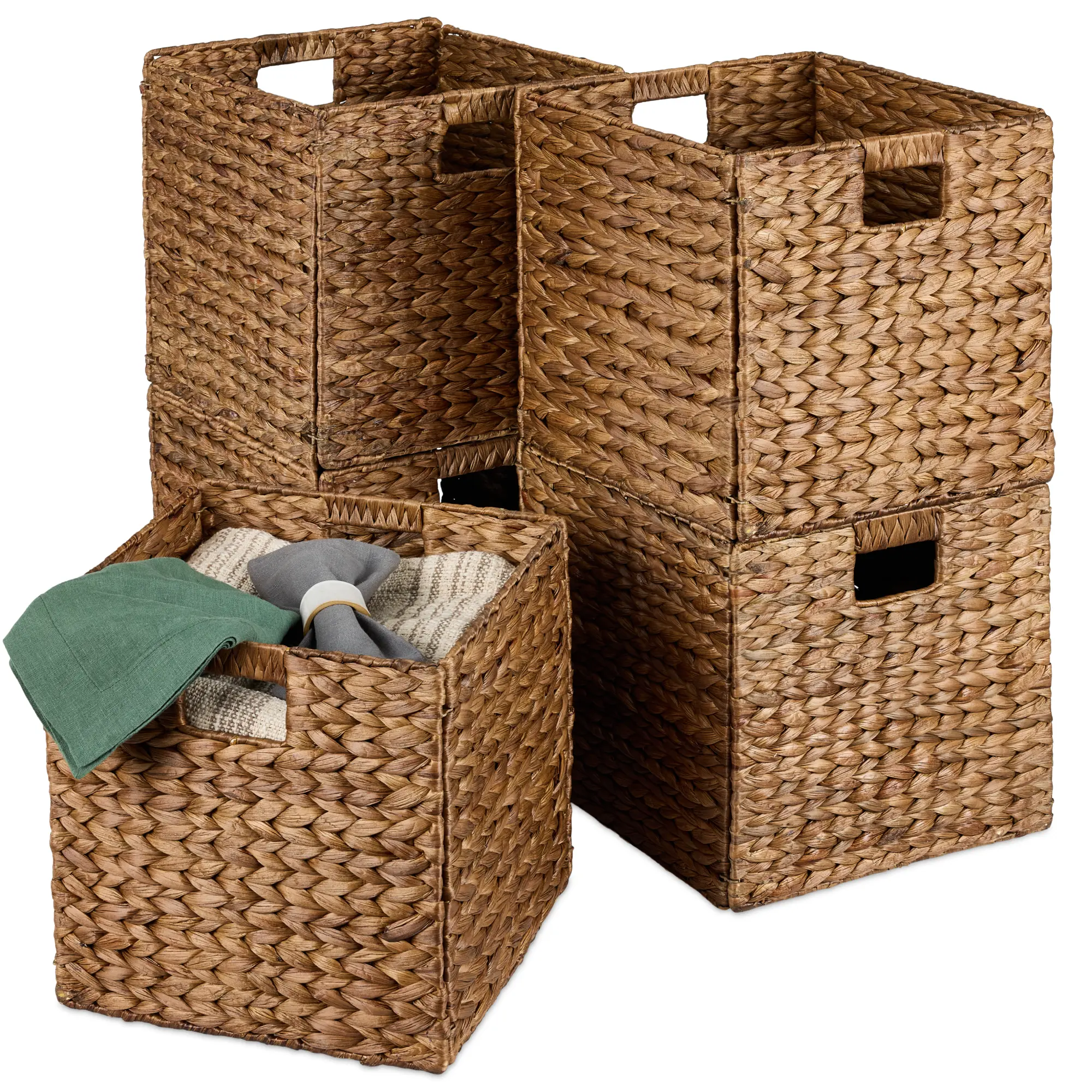 Best Choice Products Set of 5 Handwoven Water Hyacinth Storage Baskets – Natural Collapsible Organizers with Handles Best Choice Products Set of 5 Handwoven Water Hyacinth Storage Baskets – Natural Collapsible Organizers with Handles