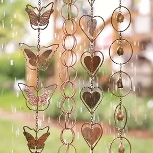 Charming Metal Butterfly Wind Chimes, Rain Chain Garden Art, Indoor Outdoor Decorative Iron Crafts, Elegant Home Decoration, Garden Accessories