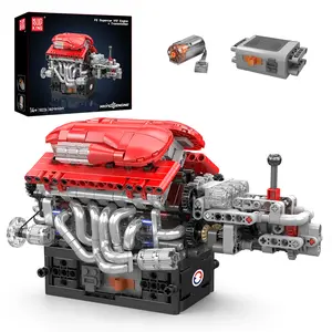 Mould King 10226 V12 Engine 12 Cylinder Motor Building Block Engineering Toy 863 Pcs