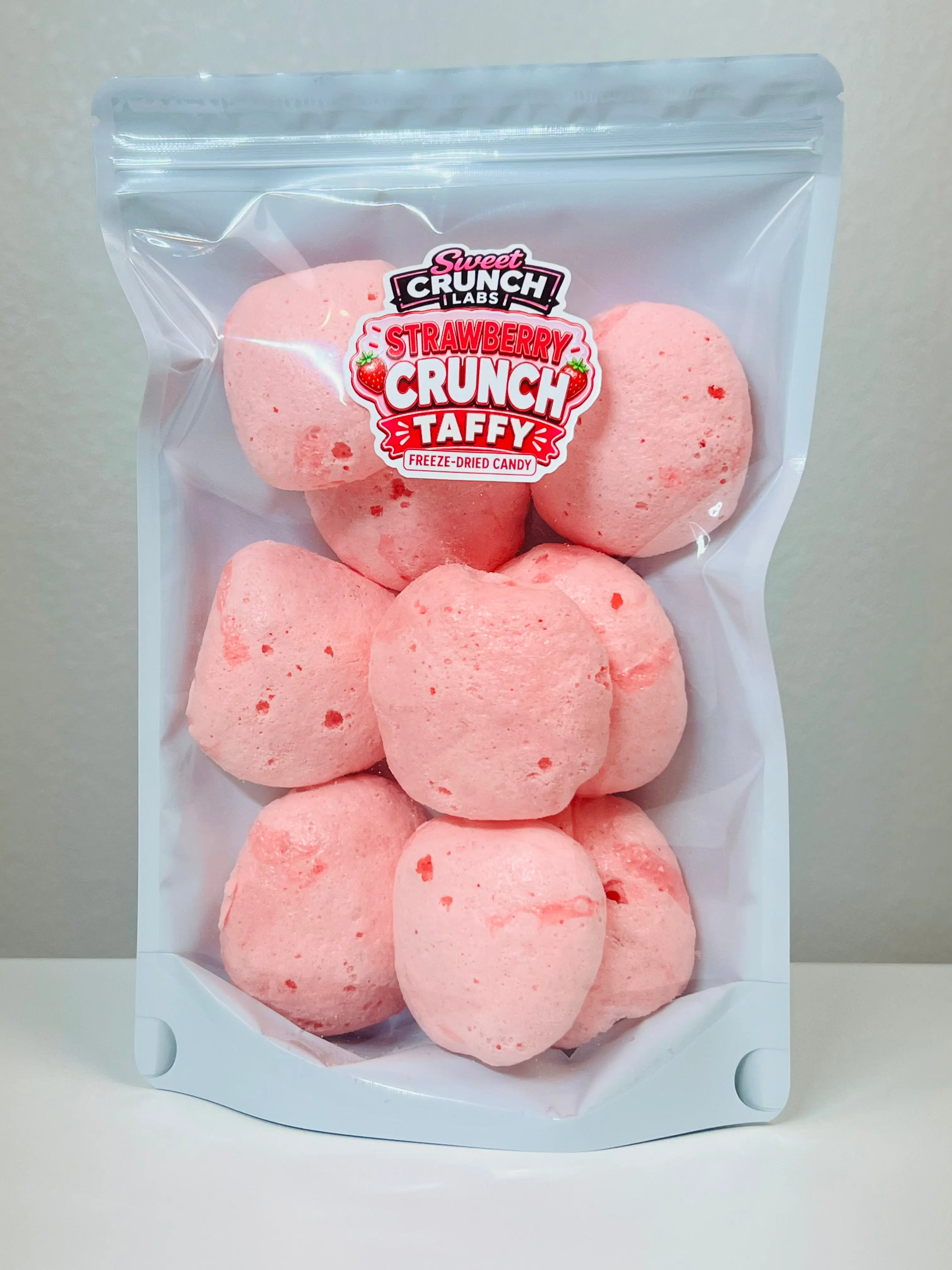 Strawberry Crunch Freeze-Dried Taffy, 2oz Gluten-Free Candy Pouch