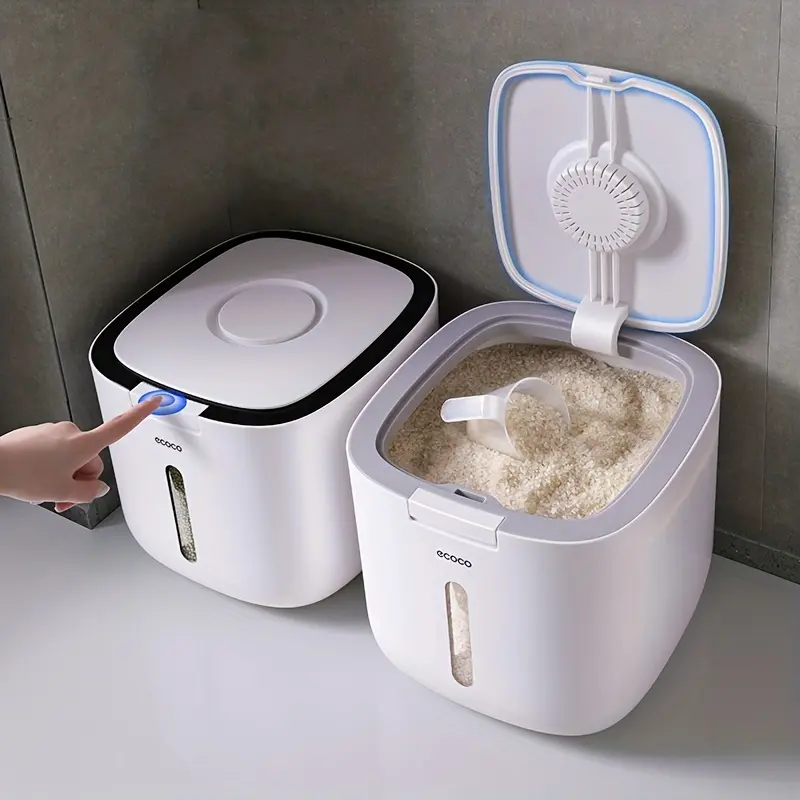 Airtight Rice Storage Bucket with Seal Ring, Sturdy Moisture-Proof Dry Food Storage Container for Rice & Grains, Thickened Kitchen Supplies, Food Storage Box
