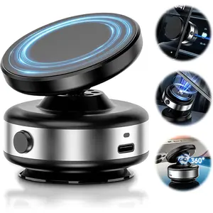 Upgraded Electric Vacuum Suction Cup Phone Mount,360° Adjustable Magnetic Suction Phone Mount,Nixie Phone Holder for Car/Gym/Mirror/Smooth Surface, Compatible with Magsafe iPhone