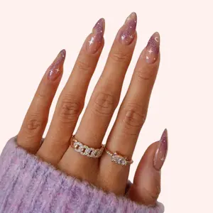 Press on nails 24pcs 3D Deluxe Nail Set with Glitters, Stars, and Moon Design, Removable False Nails, Stick on Nails, Reusable, DIY Nail Art, Includes nail Adhesive Tabs, nail File, and Manicure Stick