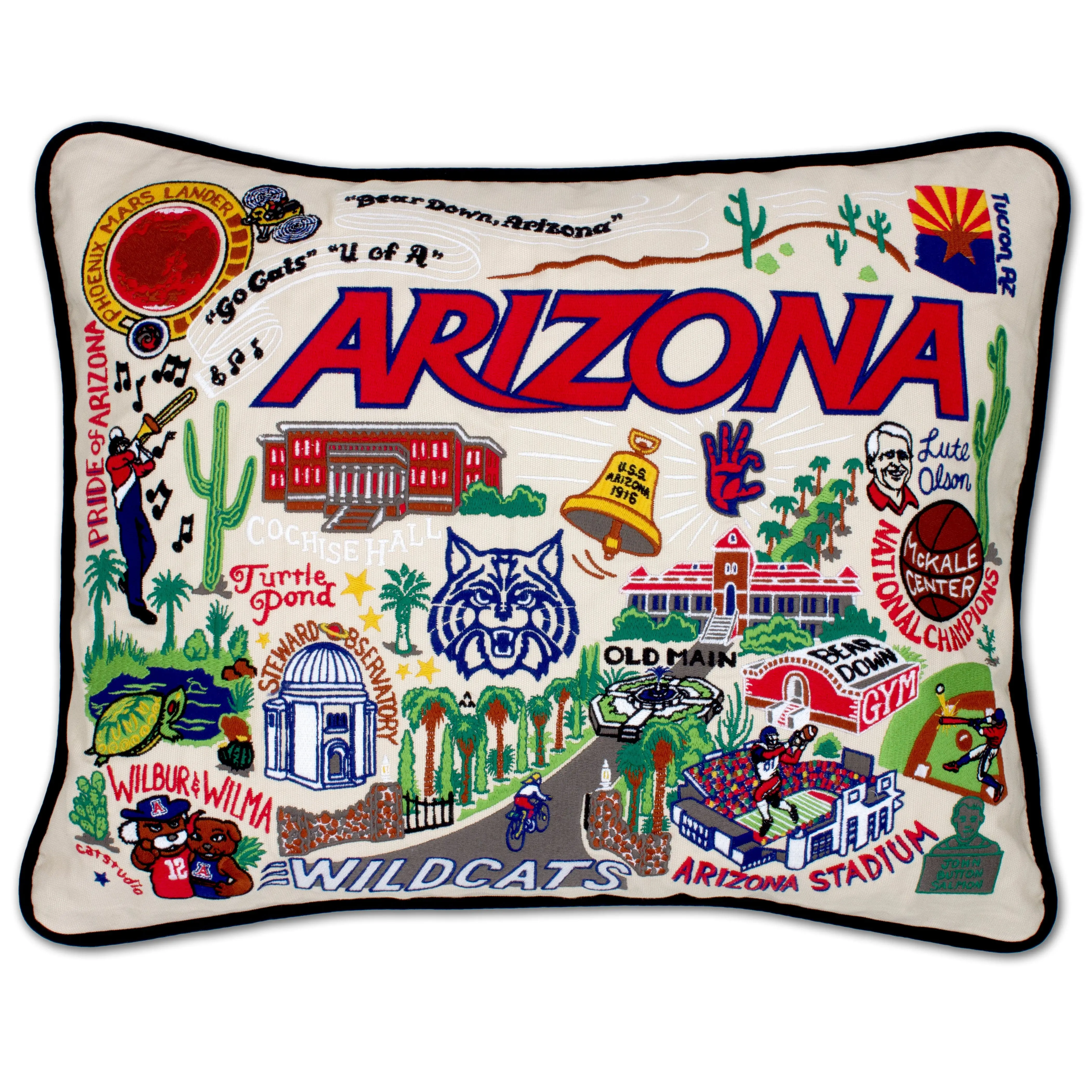 University of Arizona Collegiate Embroidered Pillow
