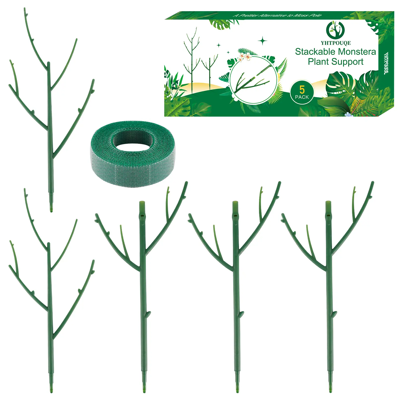 Stackable Monstera Plant Support Stakes for Indoor & Outdoor Plants, Garden Accessories for Climbing & Potted Plants, Plant Sticks for Vine Training & Stem Stabilization