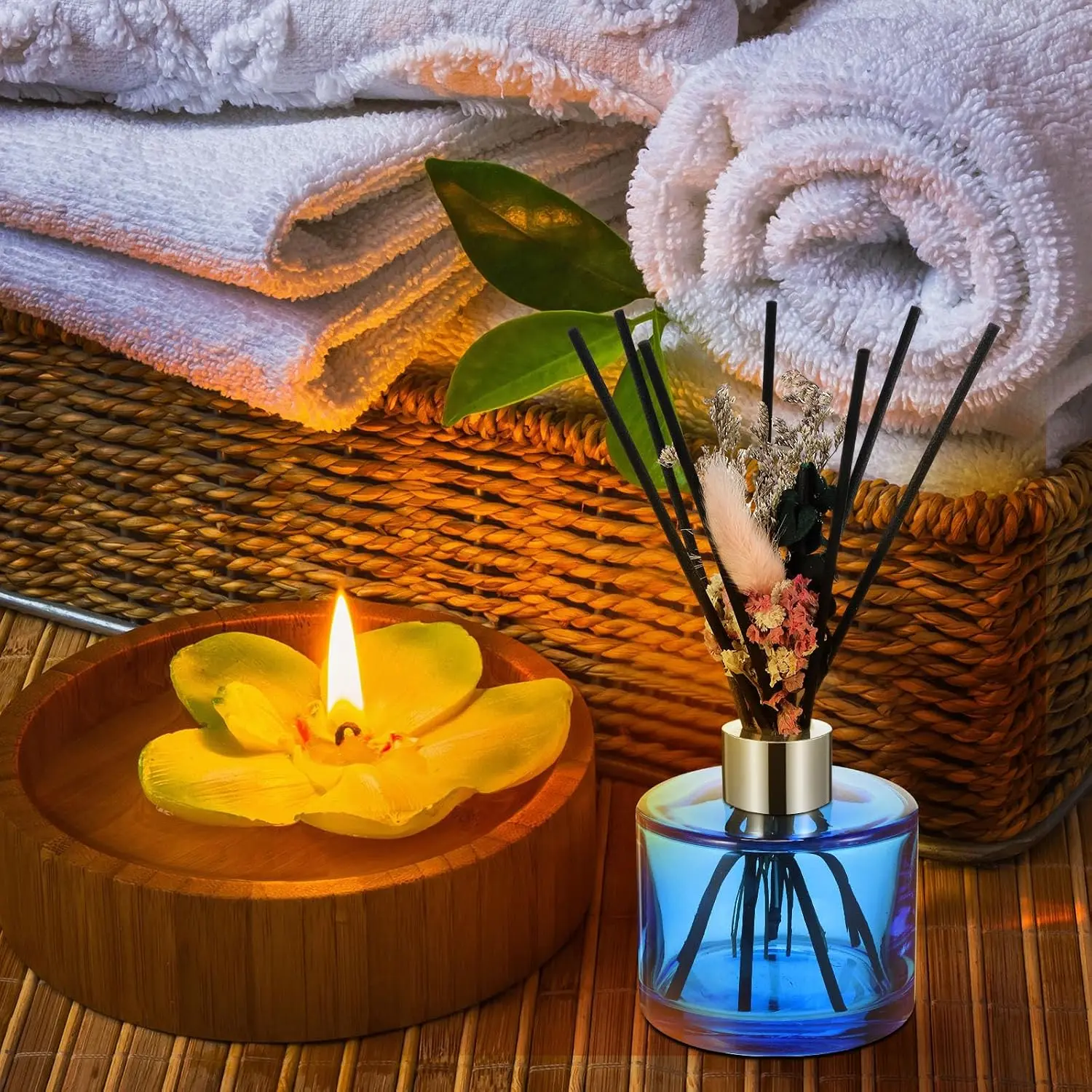 MuvhhaMeads Gen3th Reed Diffuser Set  Bathroom Air Fresheners, Oil Diffuser Sticks | Fresh Linen, Ocean, Eucalyptus & Mint Scent(1.7 fl oz Each Pack) Fragrance with Sticks Defusers | Shelf Decor