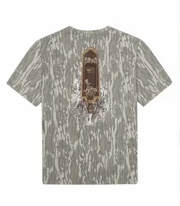 Duck Boat Bottomland Camo T-Shirt - Mossy Oak Washed Out T shirt 3D, American Fetcher Camo T-Shirt 3D, Feathers Mossy Oak Tee, Gift for Him, 3D Hunting