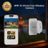 CINMOORE Wireless Window Security Camera - 4MP 2.5K Rechargeable WiFi Security Camera, 2.4GHz WiFi, AI Color Night Vision, Person & Motion Detection, 24/7 Recording, Easy Quick Install, SD Card & Cloud Monitoring, Stable Connection
