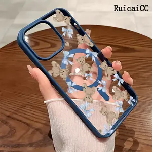 Premium Magnetic Phone Cases for iPhone11/12/13/14/15/16//17/Air/promax/Plus Fashionable Teddy Bear Bow y2k cased MagSafe Ready, Anti-Fall, Springtok and Ultra-Thin Design |   Perfect for Everyday Use Protector Screen Protector Aesthetic Cover