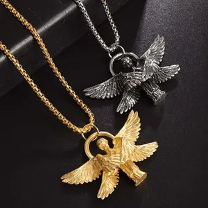 Six-Wing Angel Pendant Necklace – Retro Creative Unisex Jewelry, Fashionable Daily Wear Gift