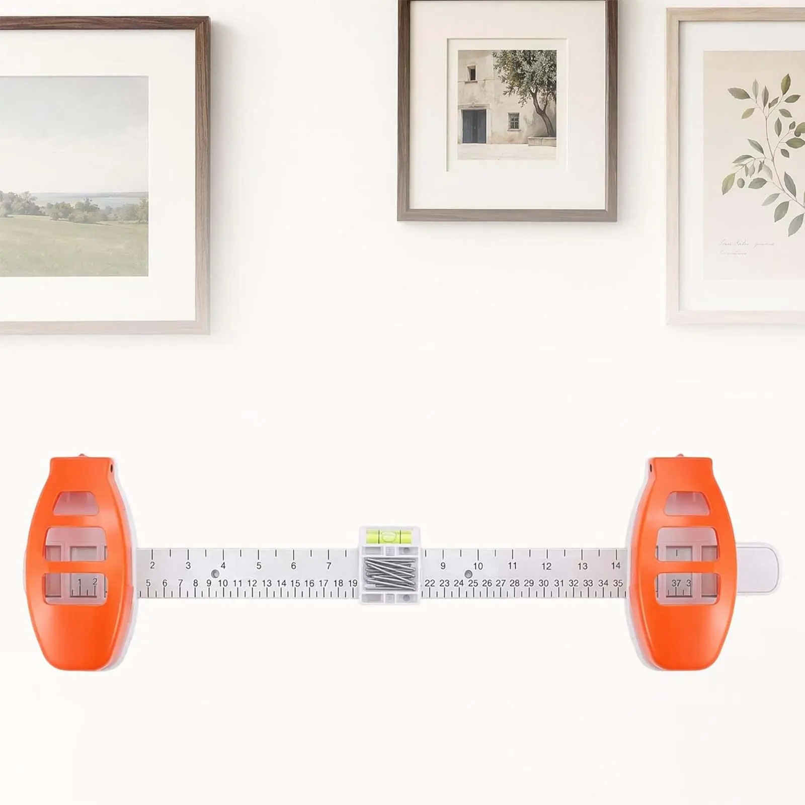 Picture Hanging Tool, 3-in-1 Sleek & Sturdy Leveling Ruler with Magnetic Design, Complete Hanging Kit for Easy DIY Home Decor, 47.5cm, Hanging Accessory, Mirrors